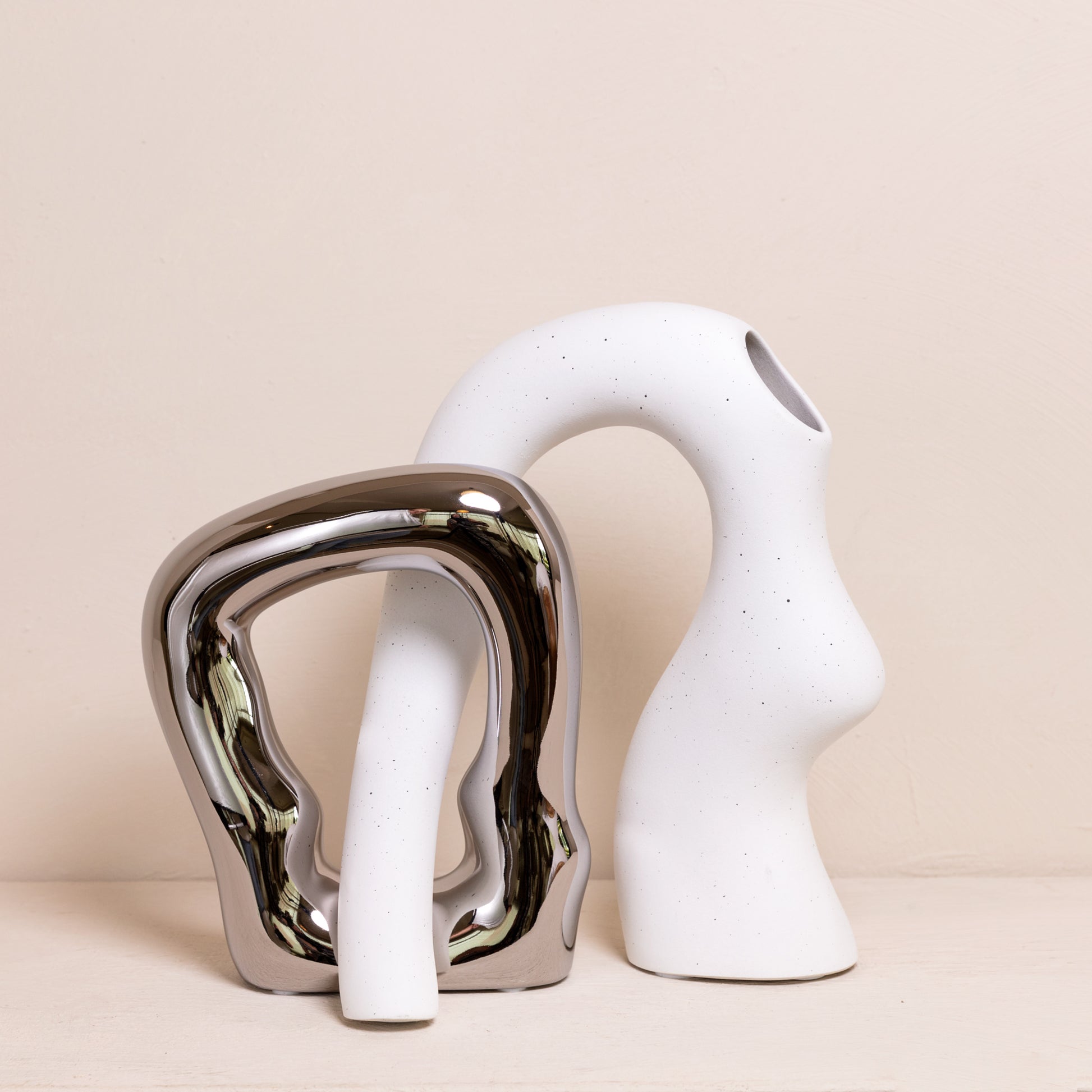 Witte Keramische Vaas, Unieke Kunst Moderne Witte Keramische Vaas, Unieke Kunst Moderne
